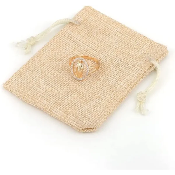 Anillo de la Virgen de Guadalupe en Baño de Oro 14K con Circonitas - Joyería Religiosa para Mujer - Image 4