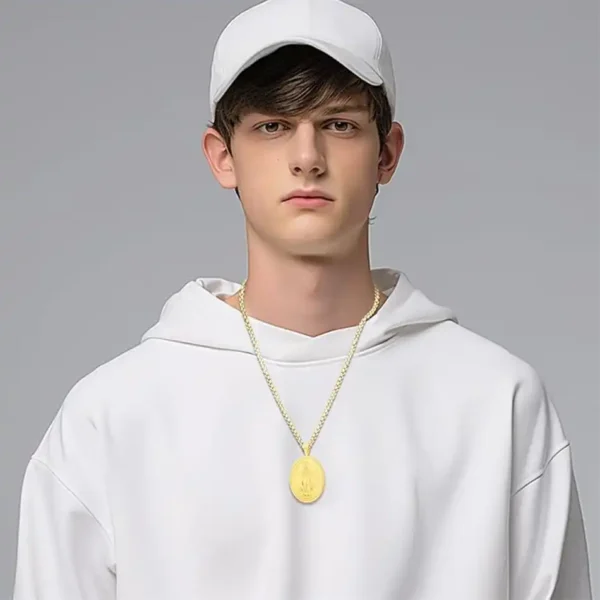 Eusense Collar de Santos | Plata de Ley 925 | Joyería de Protección para Hombre