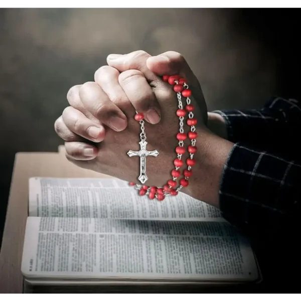 12 PCS Virgen De Guadalupe Red Rosary Beads Bulk for Baptism Favors,Rosarios Catolicos First Communion Favors for Guests,Bulk Rosaries Beads Necklace Gifts for Primera Comunion Recuerdos