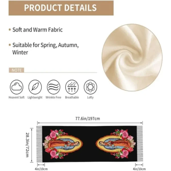 Shawls and Wraps for Women Virgen De Guadalupe Gifts Soft Warm Blanket Scarf for Evening Dresses