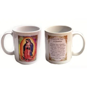 VIRGIN OUR LADY GUADALUPE VIRGEN DE GUADALUPE SPANISH PRAYER, ORACION EN ESPAÑOL CERAMIC 11 OZ COFFEE MUG CUP