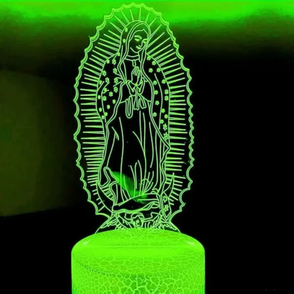 3D Virgin Mary Remote Control 16 Color Night Lights Illusion Acrylic LED Table Bedside Lamp Bedroom Desk Decor Birthday Gifts Toy for Kids