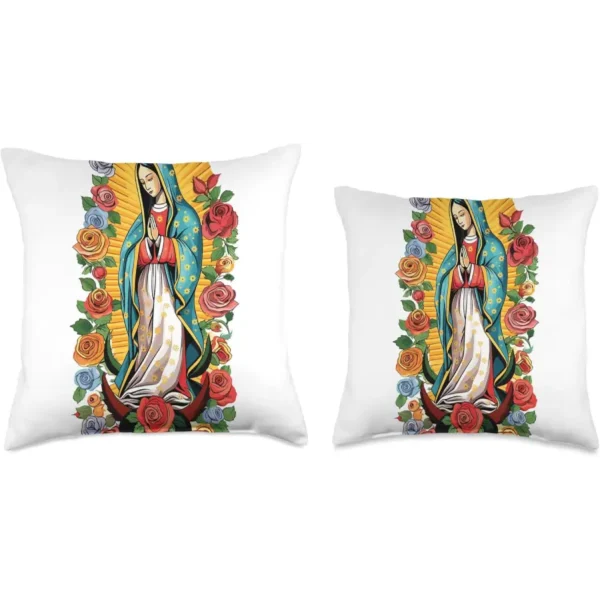 Mexican Virgen De Guadalupe Catholic Christian Virgin Mary Throw Pillow, 18x18, Multicolor