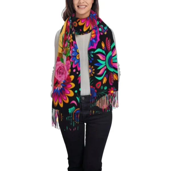 Chal de la Virgen de Guadalupe – Rebozo Mexicano con Arte Tradicional, Bufanda Elegante de la Virgen María - Image 3