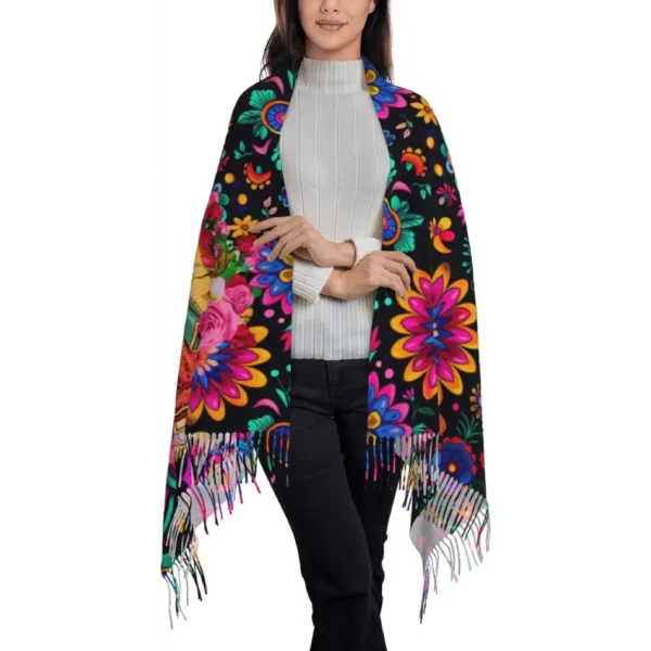 Chal de la Virgen de Guadalupe – Rebozo Mexicano con Arte Tradicional, Bufanda Elegante de la Virgen María - Image 4