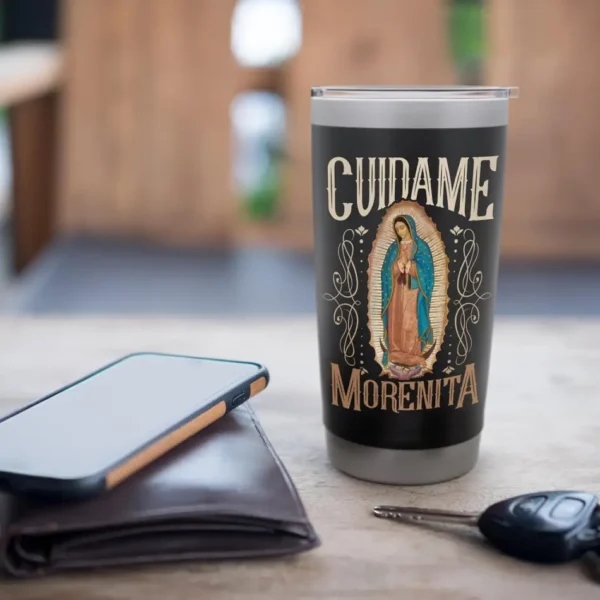 Virgen de Guadalupe. Cuídame Morenita, vintage design Stainless Steel Insulated Tumbler