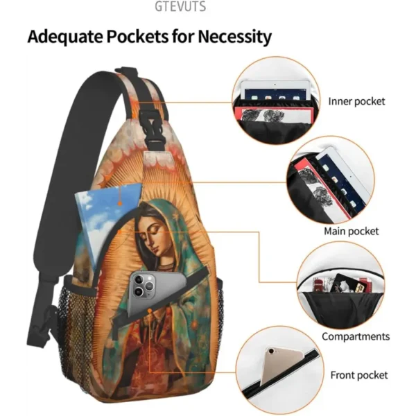 Mochila Cruzada Virgen de Guadalupe - Unisex Multifuncional - Image 7