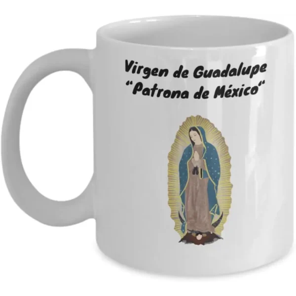 Regalo Oración a la Virgen De Guadalupe, Prayer to Virgen De Guadalupe, Mexican Gift Virgen De Guadalupe, Gift of Our Lady of Guadalupe, White cramic Mug, 11 0z
