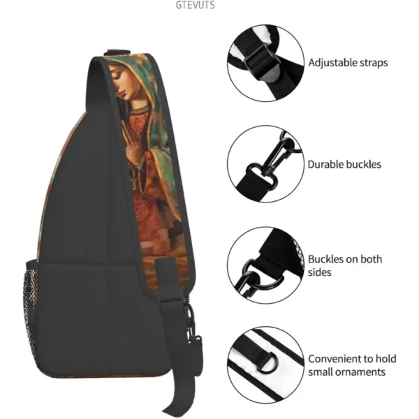 Our Lady Of Guadalupe Sling Backpack Chest Bag Crossbody Shoulder Bag Gym Cycling Travel Hiking Daypack For Men Women
