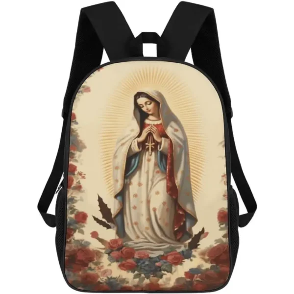 Our Lady of Guadalupe Virgin Mary with Backpack Adjustable Shoulder Strap Rucksack Gym Hiking Laptop Shoulder Bag Cute Backpack Daypack 17 Inch