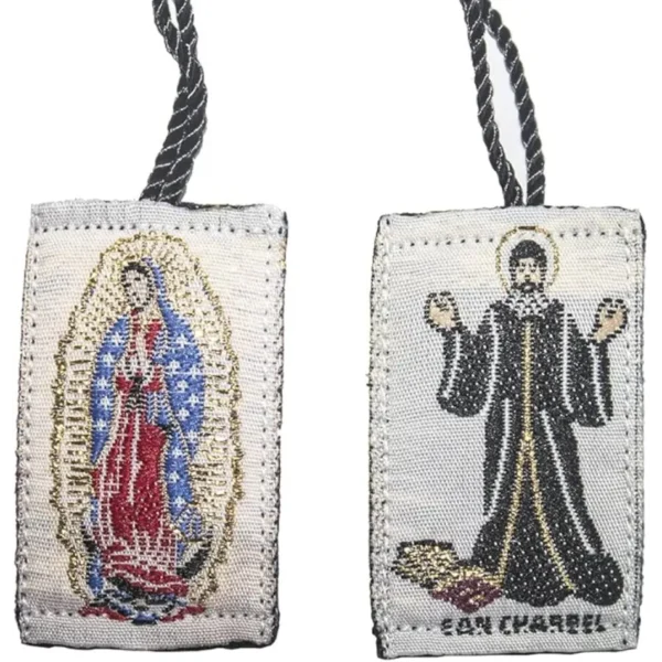 Saint Charbel Makhlouf Scapulary with Guadalupe or Escapulario de San Charbel Y la Virgen Full Body