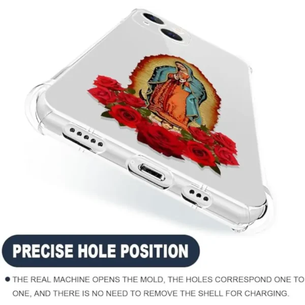 for iPhone 14 Case Clear,TI Virgin Mary Rose with Fashionable Patterns Designed Slim Shockproof TPU Protective Bumper Case Cover for iPhone 14