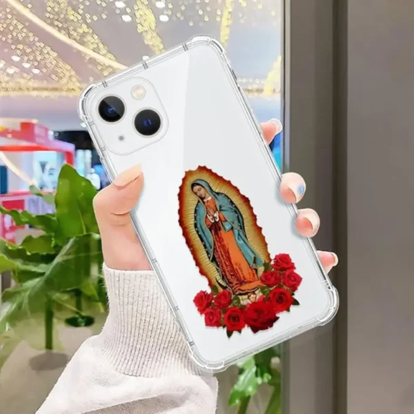 for iPhone 14 Case Clear,TI Virgin Mary Rose with Fashionable Patterns Designed Slim Shockproof TPU Protective Bumper Case Cover for iPhone 14
