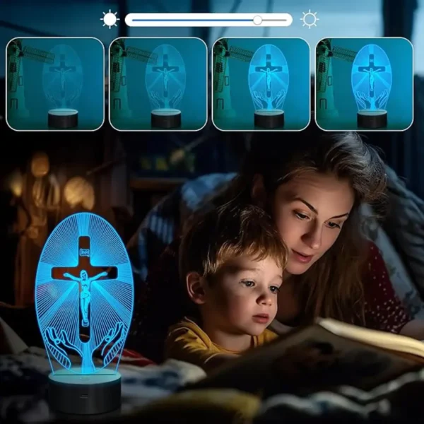 Attivolife Cross 3D Night Light, Jesus Illusion Hologram Lamp 16 Color Changing with Remote Control + Timer, LED Best Birthday Christian Gift for Religious Women Men Commemorate Present