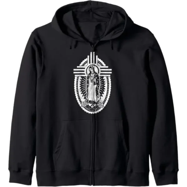 NM Zia Blessed Virgin Mary Our Lady of Guadalupe - La Virgen Zip Hoodie