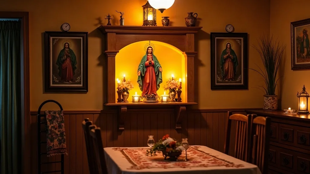 How to Set Up an Authentic Home Altar for Our Lady of Guadalupe: Candles, Rebozos & Decor - Altar Setting