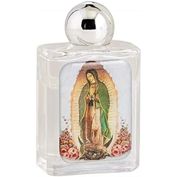 Christian Brands Our Lady of Guadalupe Glass Holy Water Bottle - 12/pk