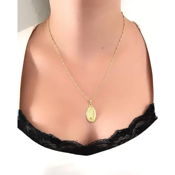 Collar de la Virgen de Guadalupe en Baño de Oro 18K - Joyería Religiosa Elegante - Image 2