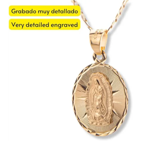Collar Devocional de la Virgen de Guadalupe en Oro Laminado 14K - Image 3