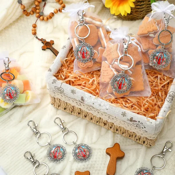 Llaveros de la Virgen de Guadalupe - Pack de 12 Piezas con Bolsas de Organza - Image 5