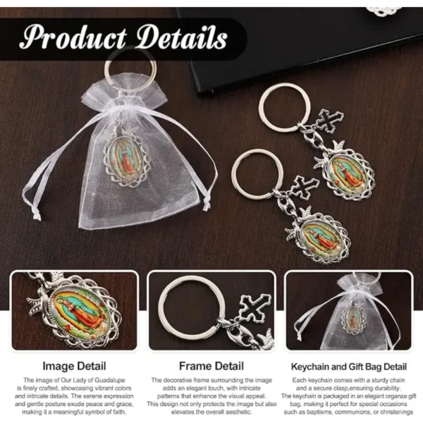 Llaveros Devocionales de la Virgen de Guadalupe - Pack de 12 Piezas - Image 2
