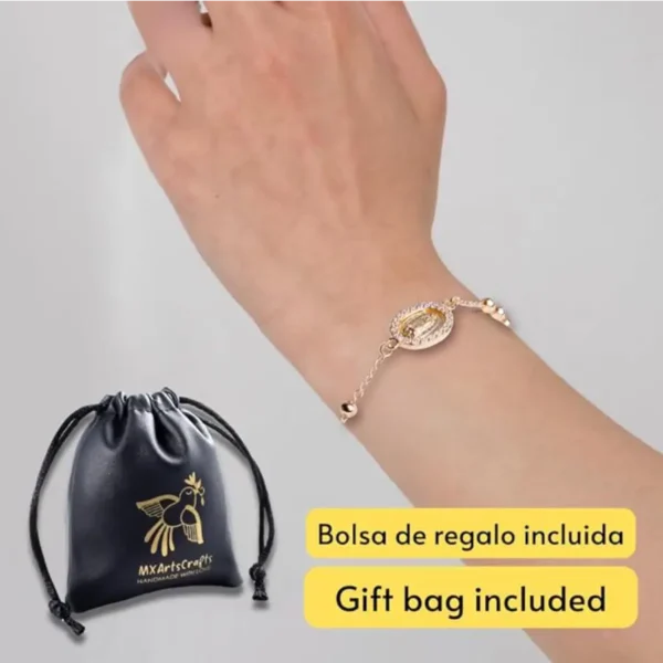 Pulsera Virgen de Guadalupe en Oro Laminado 14K - Joyería Religiosa Mexicana - Image 2