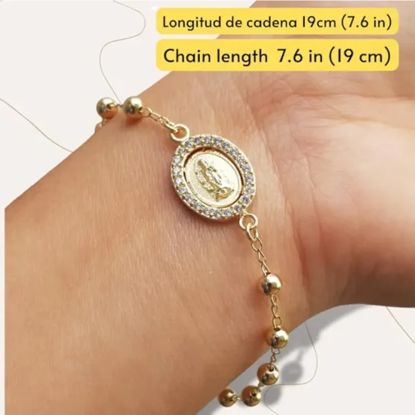 Pulsera Virgen de Guadalupe en Oro Laminado 14K - Joyería Religiosa Mexicana - Image 3