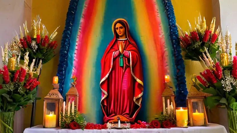 Escena vibrante de devoción y tradición