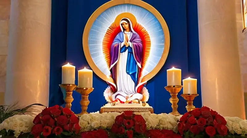 Altar sereno adornado con flores y devoción