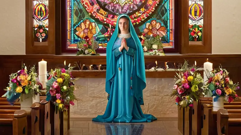 Altarpiece vibrante rodeado de devoción comunitaria
