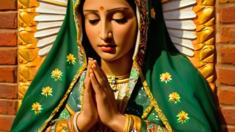 Mural vibrante de la Virgen de Guadalupe