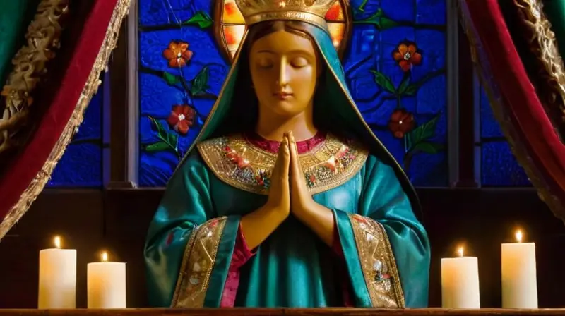 Altar con detalles dorados y luz suave
