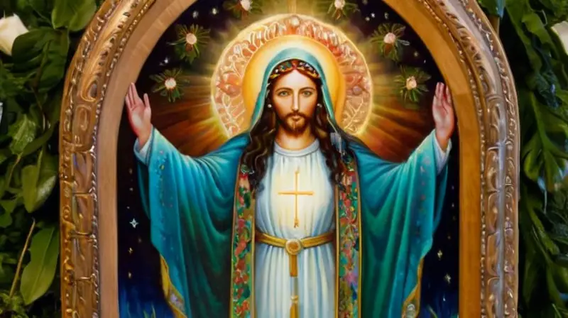 Colorida y detallada imagen religiosa en armonía