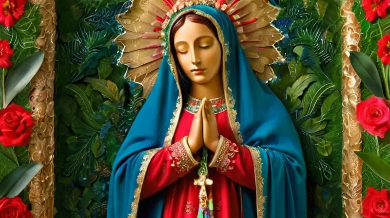 La Virgen de Guadalupe rodeada de belleza