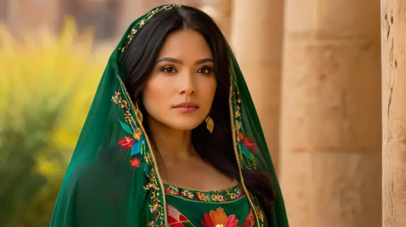 Escena vibrante de un vestido mexicano