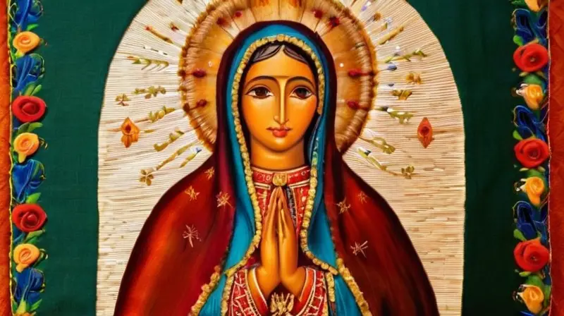 Virgen de Guadalupe rodeada de esperanza migrante