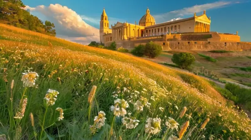 Paisaje sagrado con Guadalupe y vibrante naturaleza