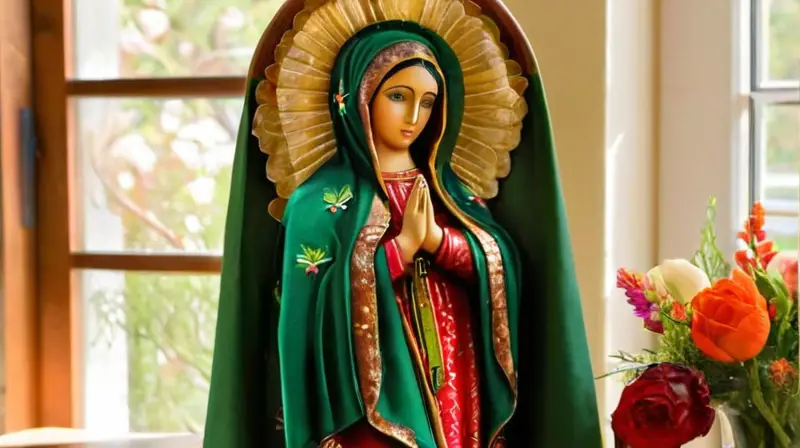 Virgen de Guadalupe en atmósfera reverente