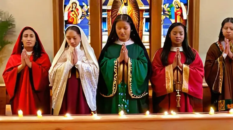 Iglesia vibrante llena de luz y devoción