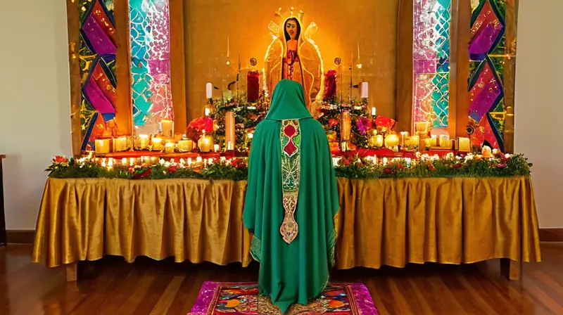 Altar vibrante que celebra fe y comunidad