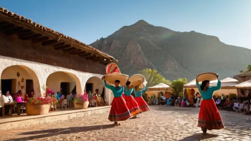 Plaza vibrante llena de alegría y cultura