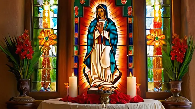 Un altar vibrante con flores y devoción