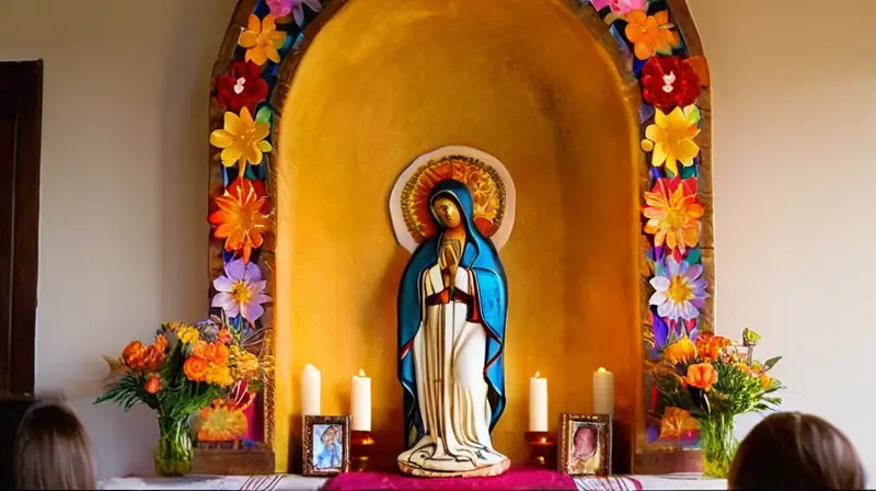 Altar vibrante y sagrado lleno de devoción
