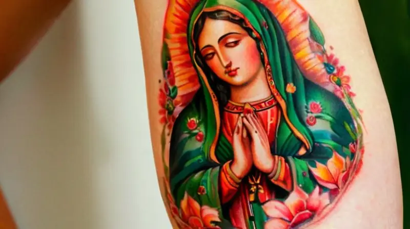 Tatuaje de la Virgen de Guadalupe detallado