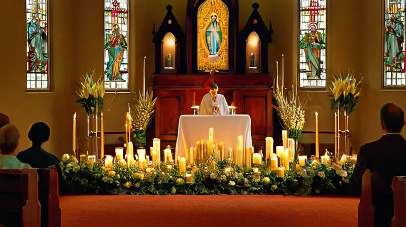 Escena religiosa vibrante y llena de detalles