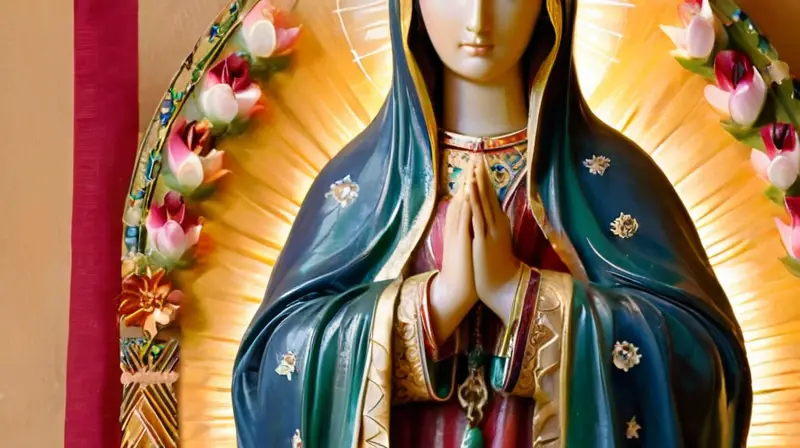 Virgen de Guadalupe radiante y serena