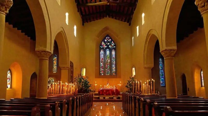 Iglesia iluminada con serenidad y espiritualidad