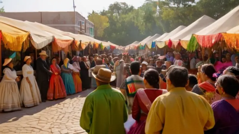 Escena vibrante de comunidad y tradición