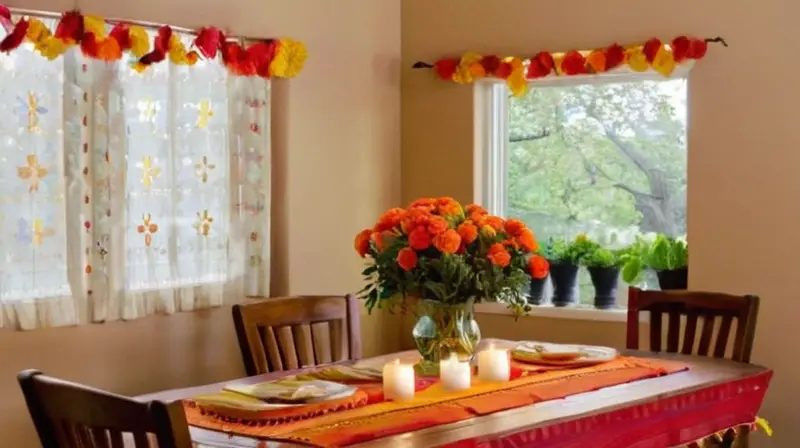 Sala acogedora con altar y familia reunida