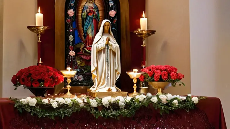 Altar tradicional resplandeciente y lleno de espiritualidad